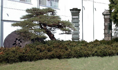薬学部玄関横の記念碑