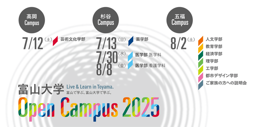 富山大学オープンキャンパス2025特設サイト
