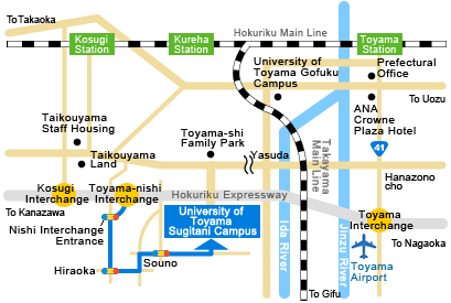 University of Toyama Sugitani Campus Guide Map